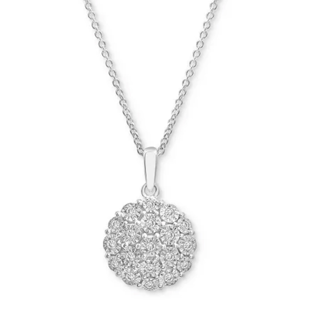 Nwt Diamond Necklace Sterling Silver 110$